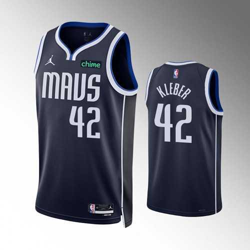 Men's Dallas Mavericks #42 Maxi Kleber Navy Statement Edition Stitched Basketball Jersey Dzhi
